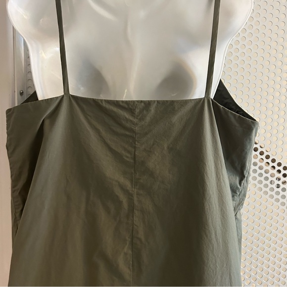 Everlane The Poplin Cotton Slip Dress Size 8 in Kalamata Green Cocoon Silhouette - Picture 9 of 12
